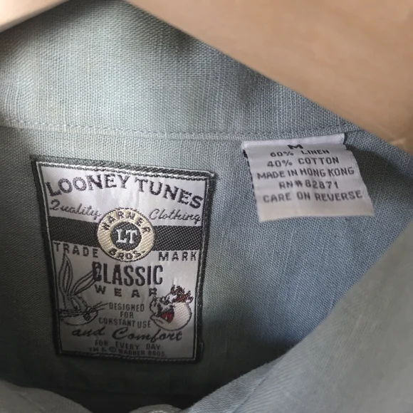 Men's Light Blue Short Sleeve Looney Tunes Shirt - Picture 5 of 9